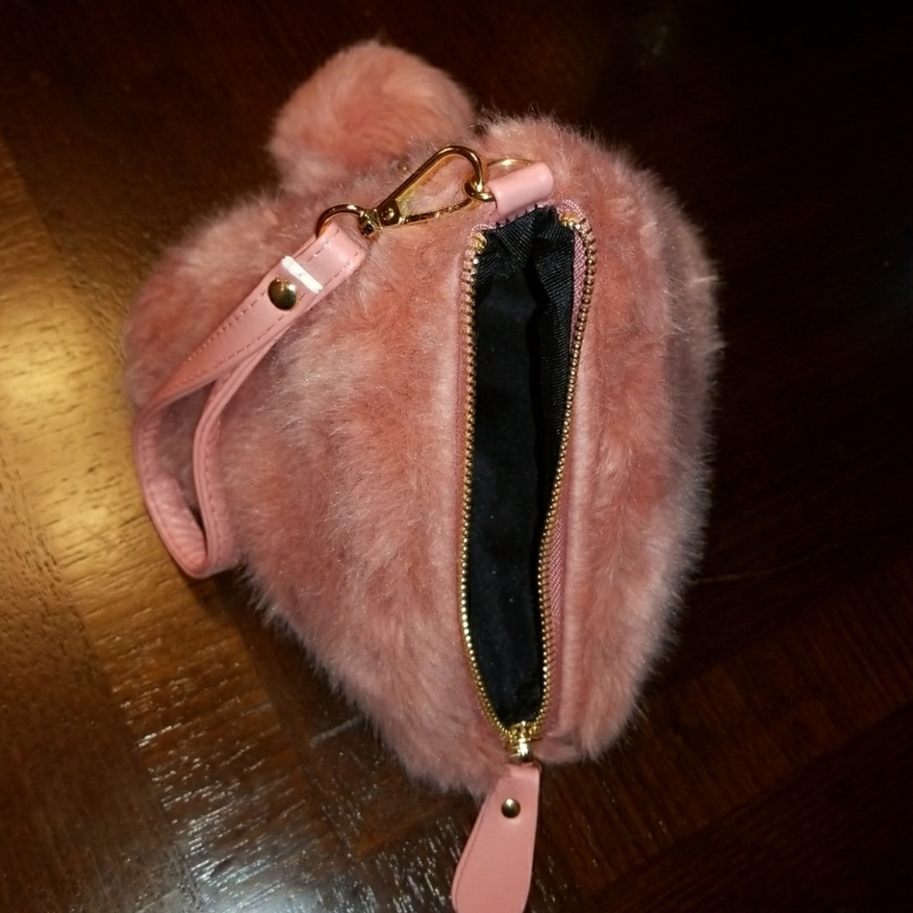 Pink Pyramid Fur Purse - Picture 2 of 4